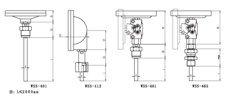 WSS工業雙金屬溫度計（通用型螺紋式）_http://m.tynrsq.com.cn_雙金屬溫度計_第3張