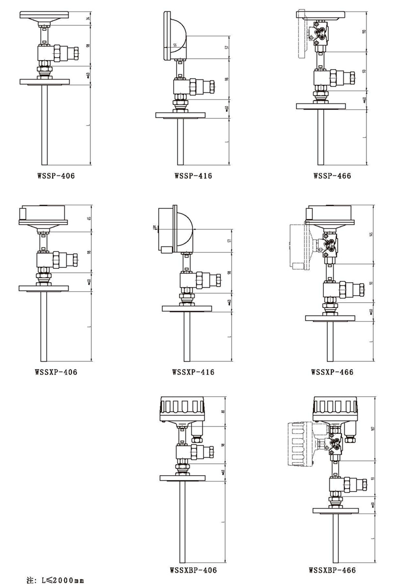 WSSX工業雙金屬溫度計（一體化型法蘭式）_http://m.tynrsq.com.cn_雙金屬溫度計_第3張